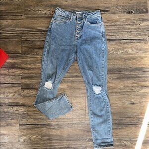 WeWoreWhat Blue High Rise Distressed Jeans